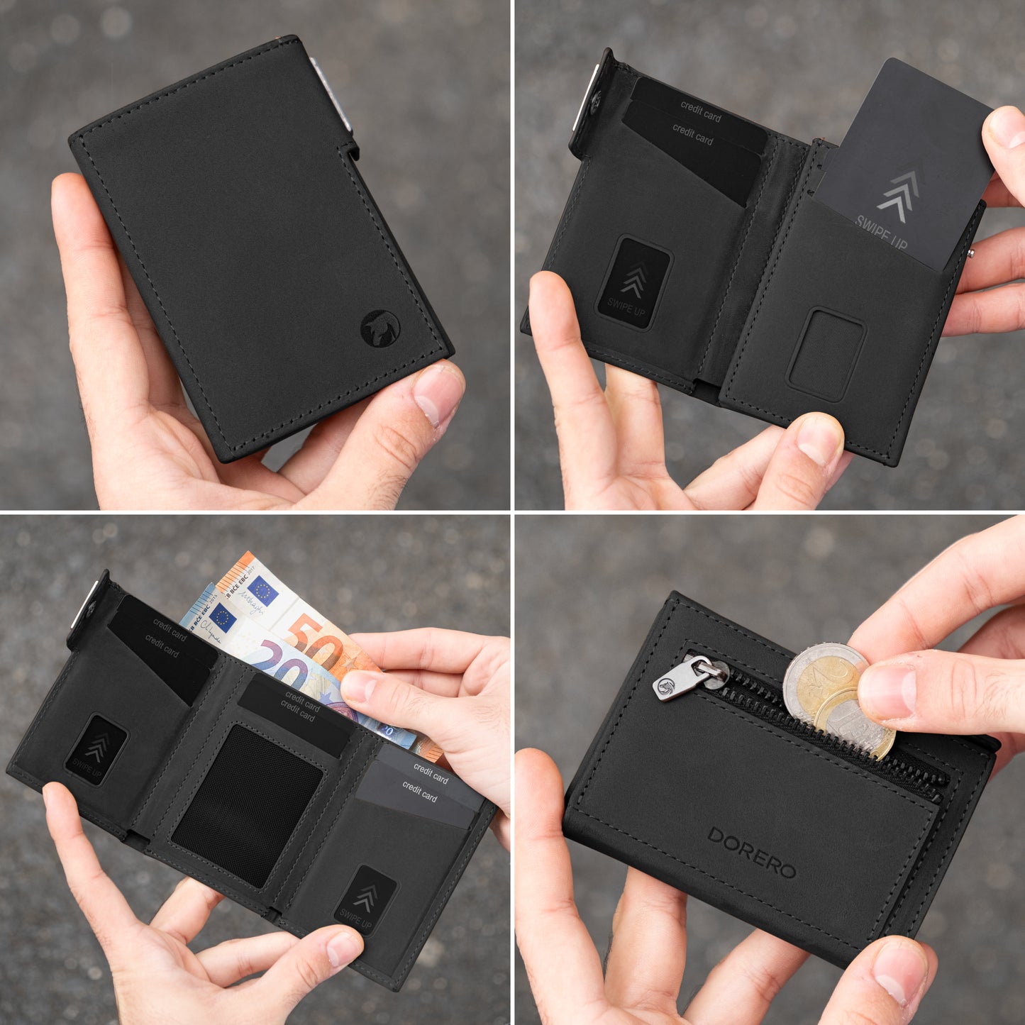 DORERO Wallet Vintage Schwarz