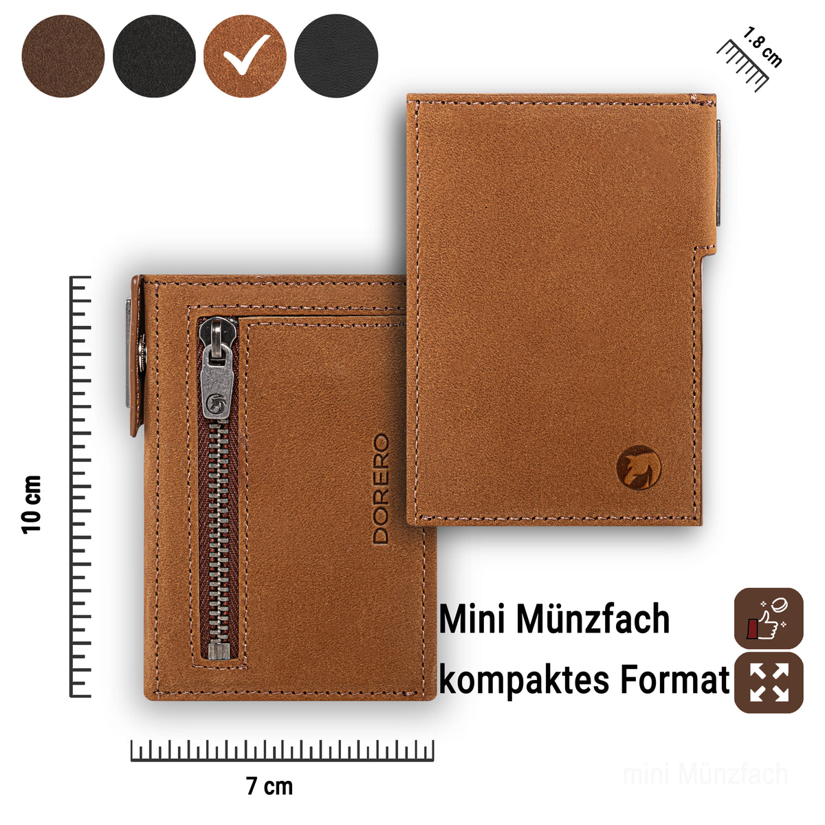 DORERO Slim Wallet Cognac Braun