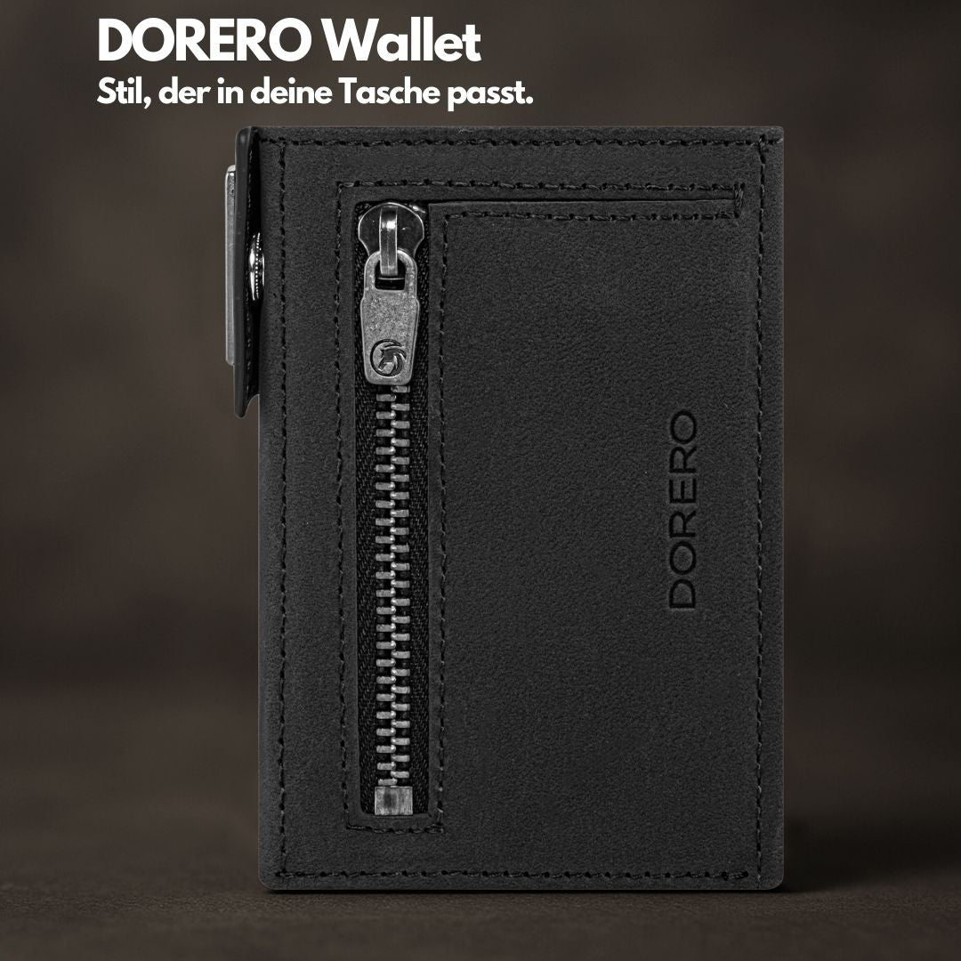 DORERO Slim Wallet Vintage Schwarz
