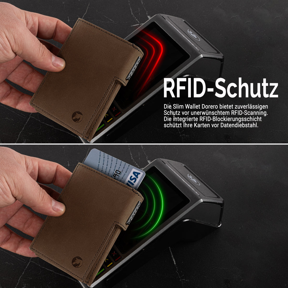 DORERO Slim Wallet Vintage Braun