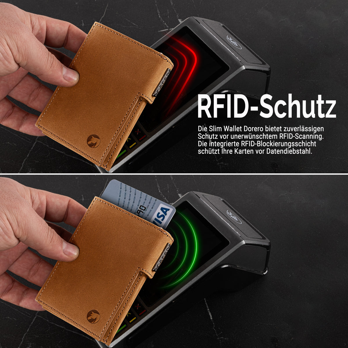 DORERO Slim Wallet Cognac Braun